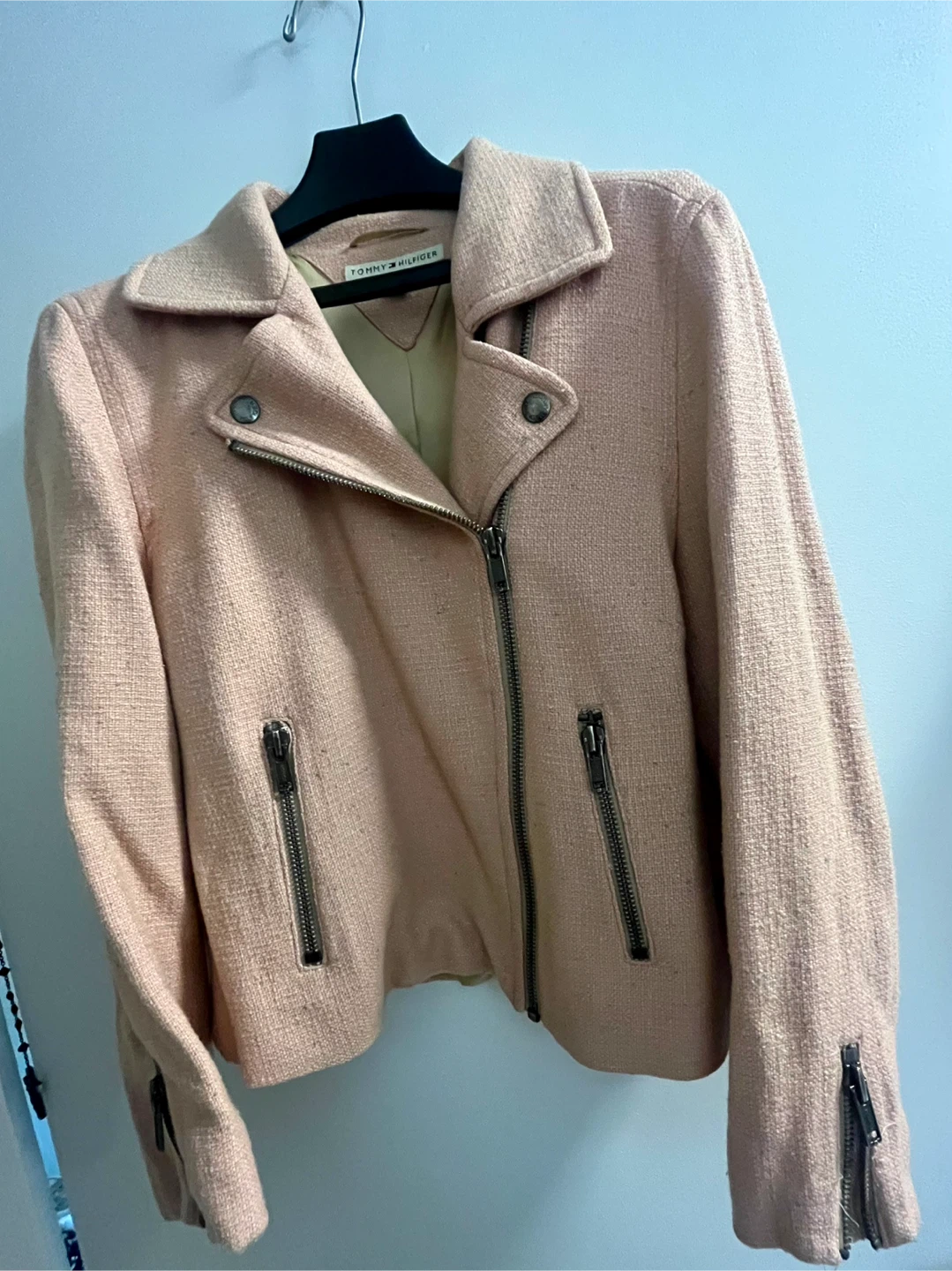 Tommy Hilfiger Pink Moto Jacket - Fits M-L but is XL