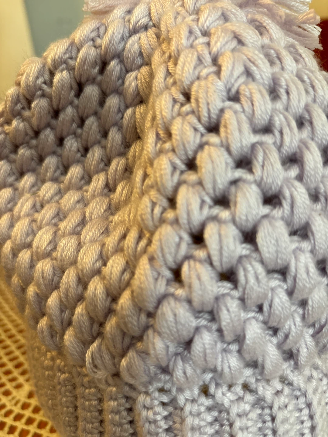 Handmade Knitted Pom Pom Beanie - purple for girls - photo 4