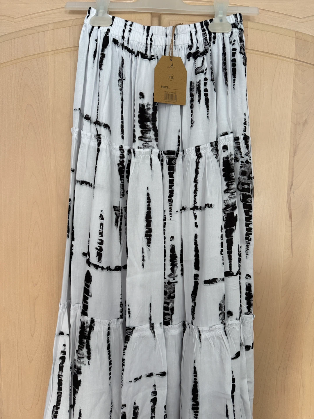 TU White & Black Tie-Dye Skirt