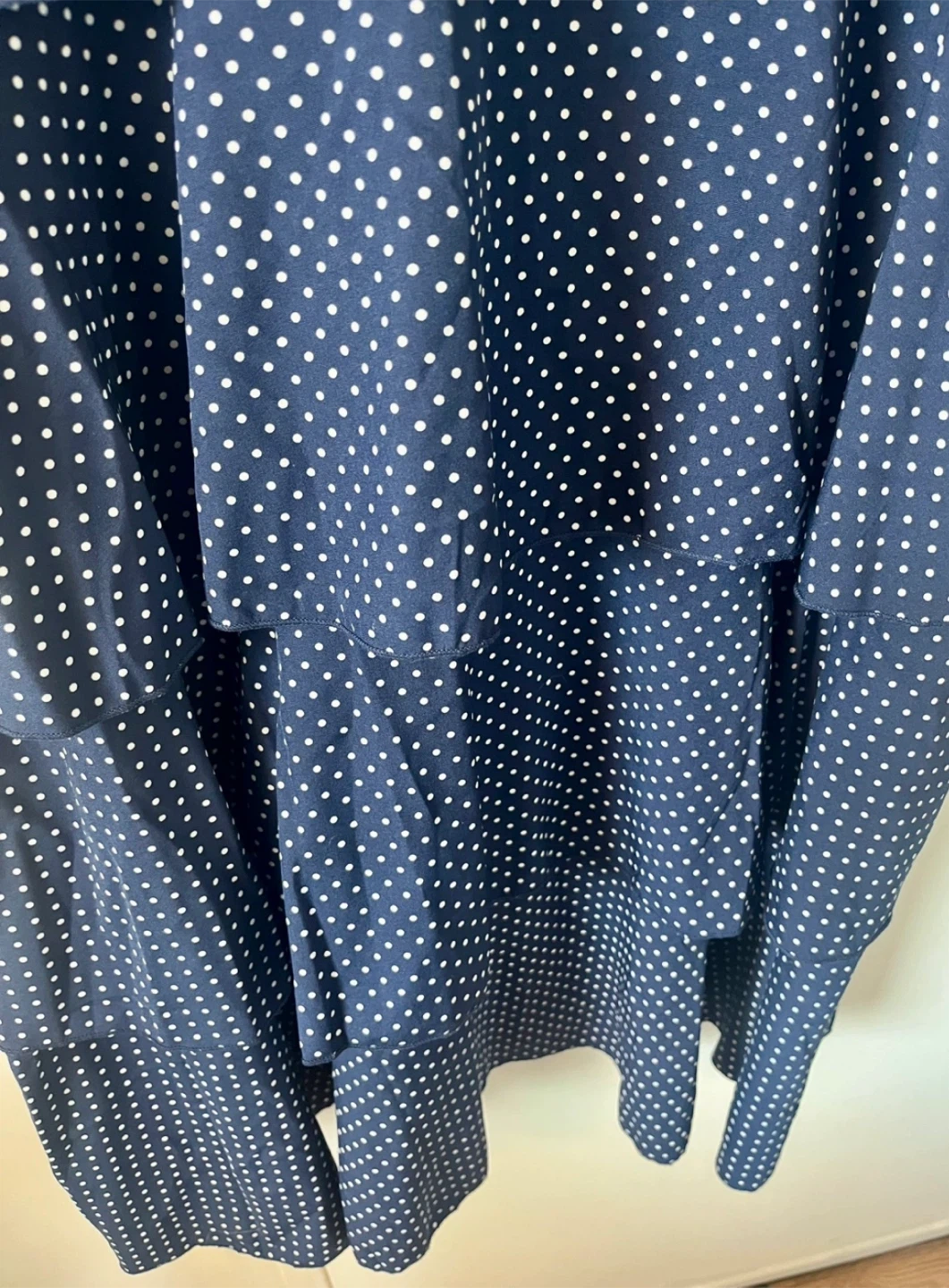 Navy Blue Polka Dot Tiered Dress - photo 3
