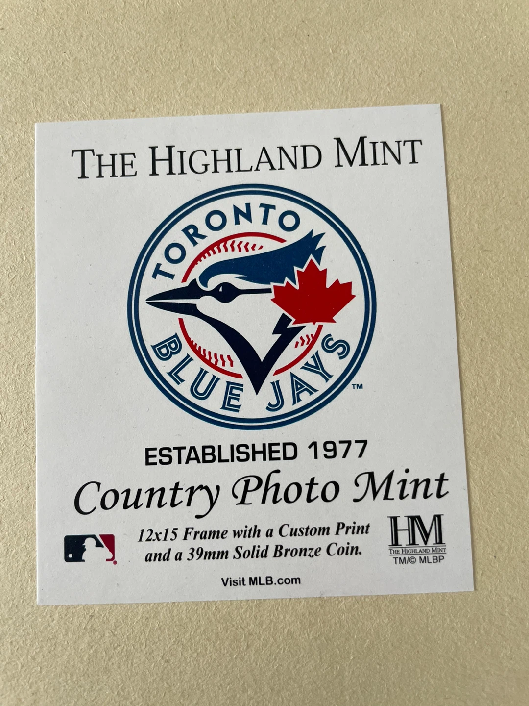 Toronto Blue Jays Framed Bronze Coin and Print Highland Mint 🥕 - photo 3