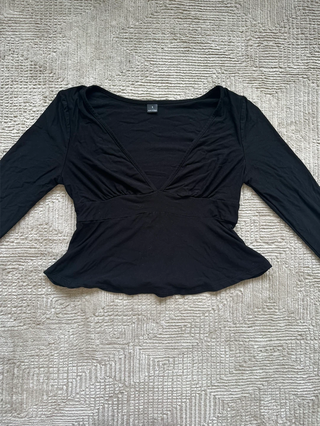 Black Long Sleeve Top - Size S - photo 2