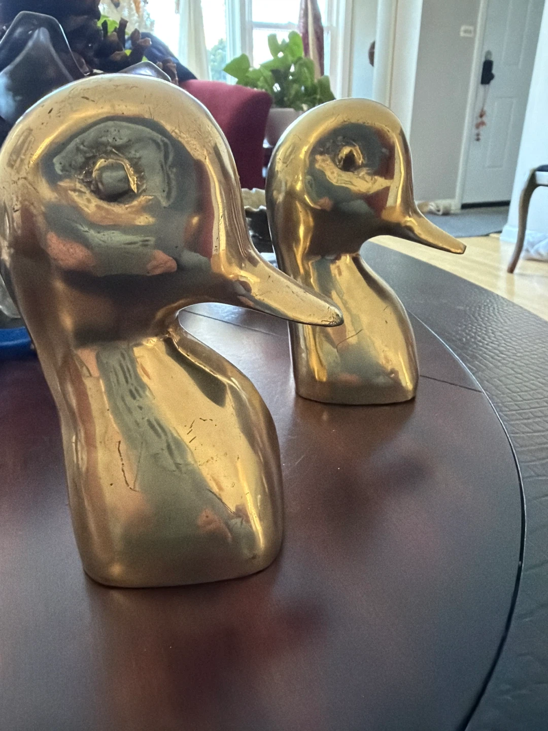Brass Duck Head Bookends - Pair