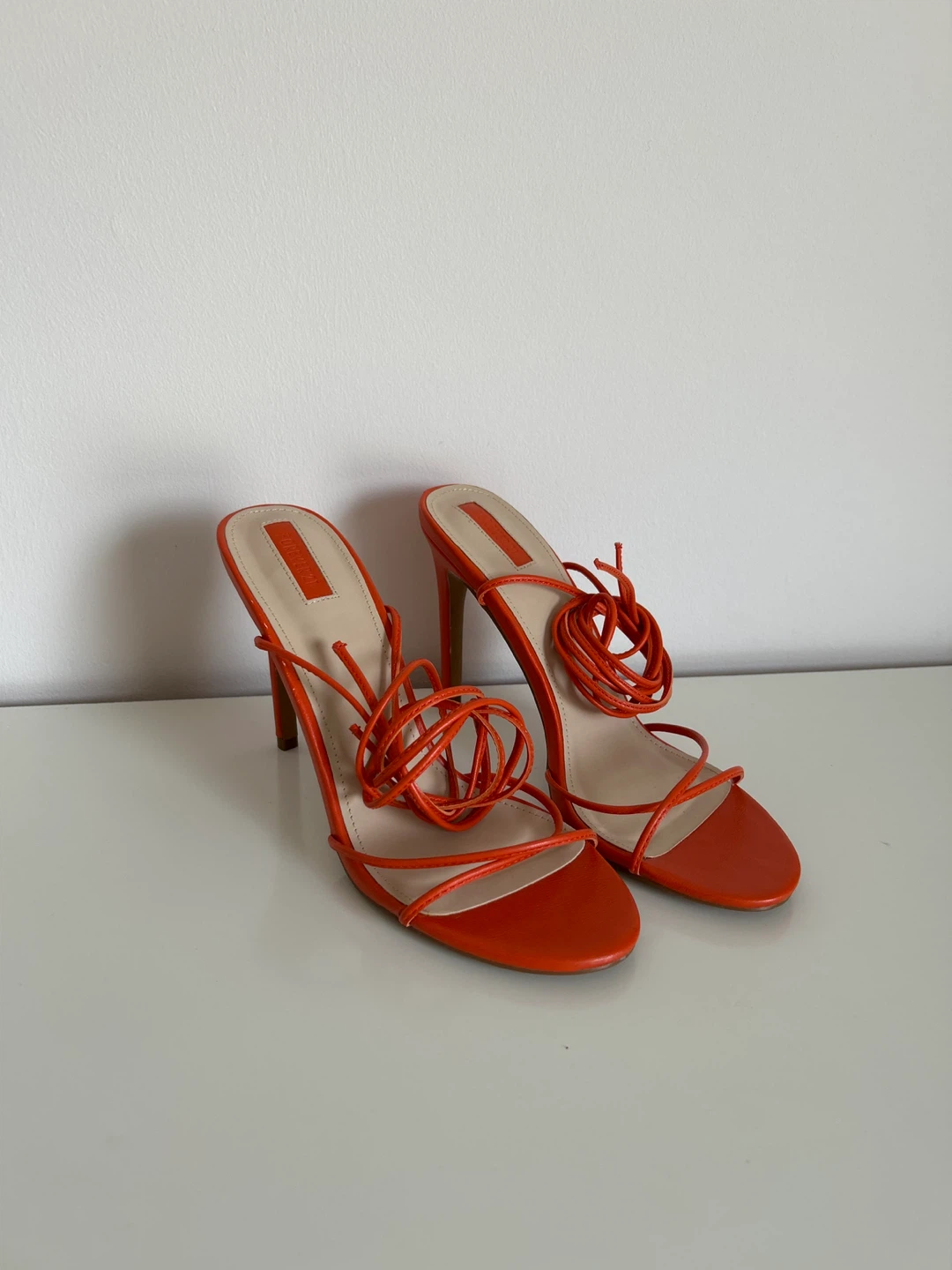 Forever 21 Orange Lace-Up Heels