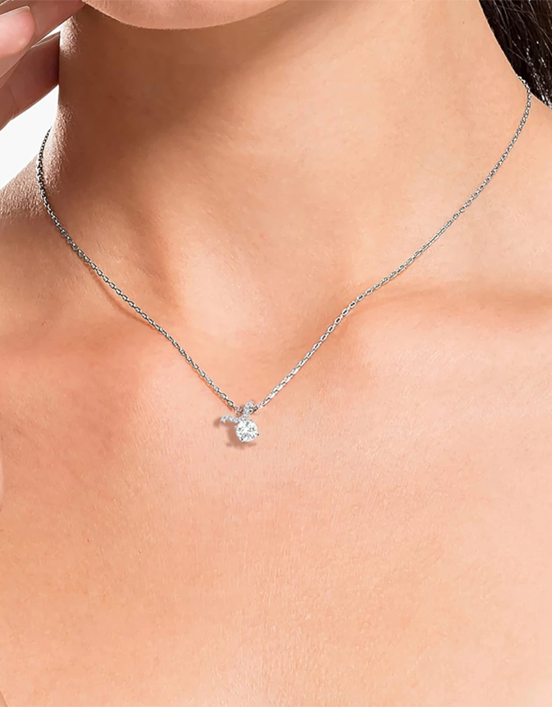 Silver Swarovski Taurus Zodiac Pendant Necklace - photo 4