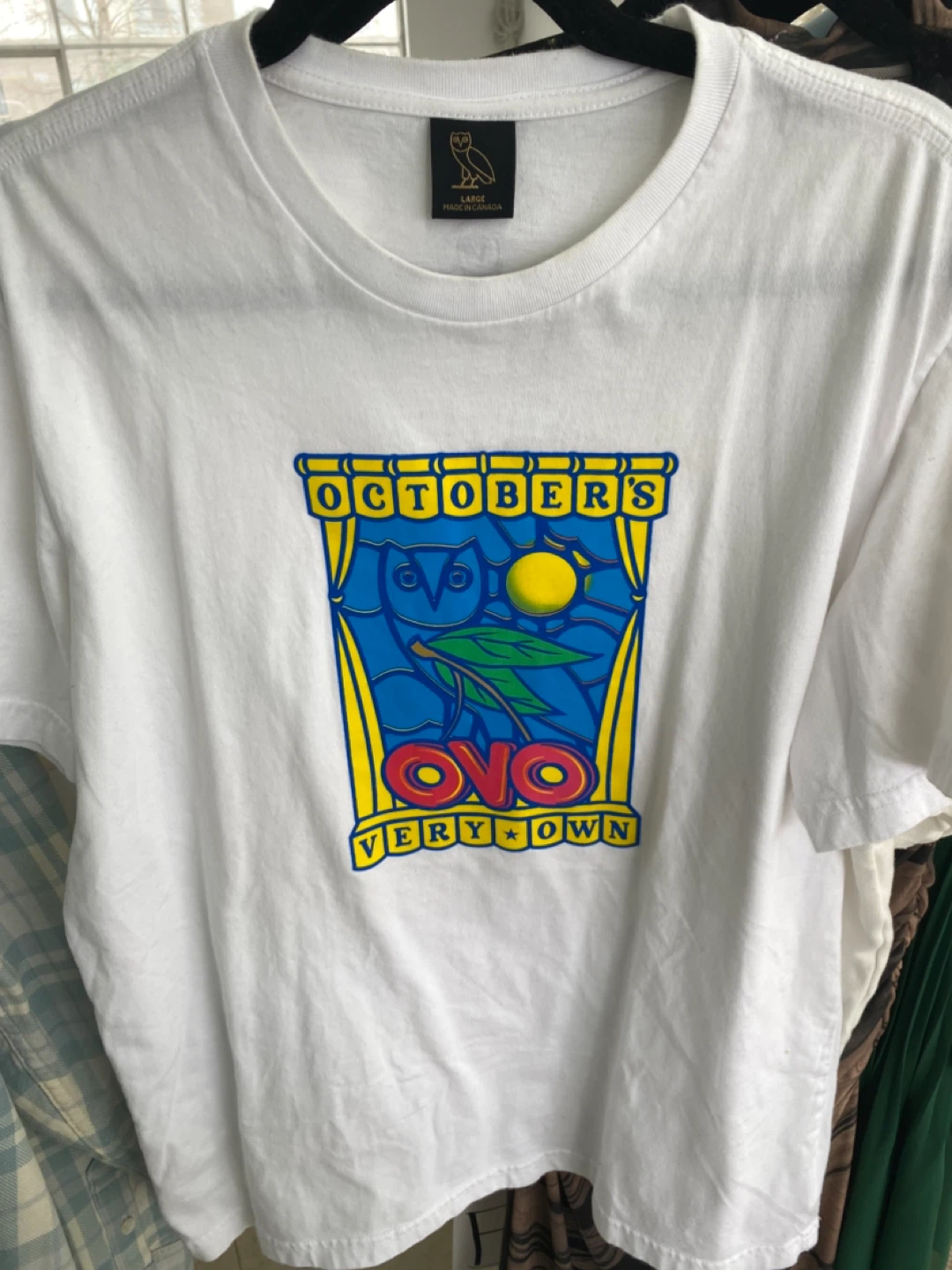OVO October's Very Own White Tee - Size Large