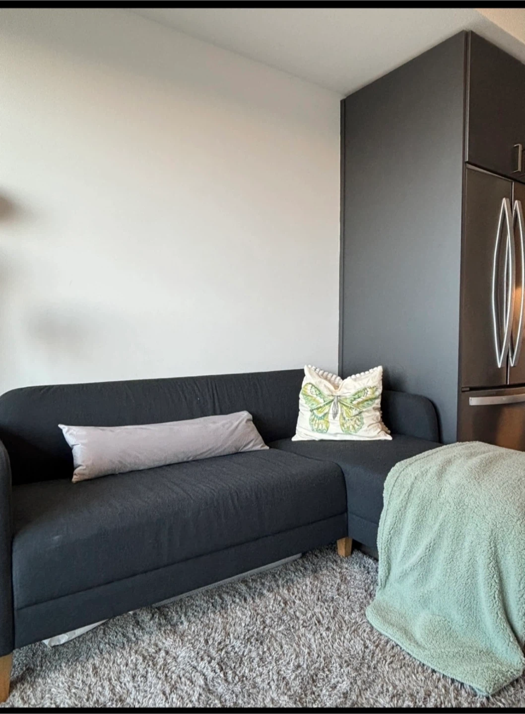 Dark Grey Sectional Sofa & Rugs