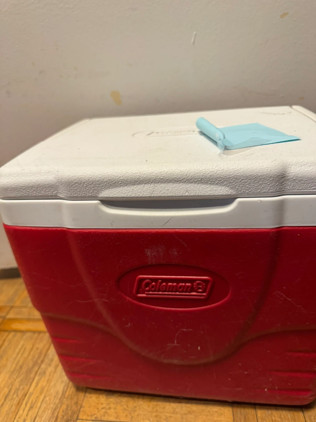 Hard shell Coleman Cooler - Red and White