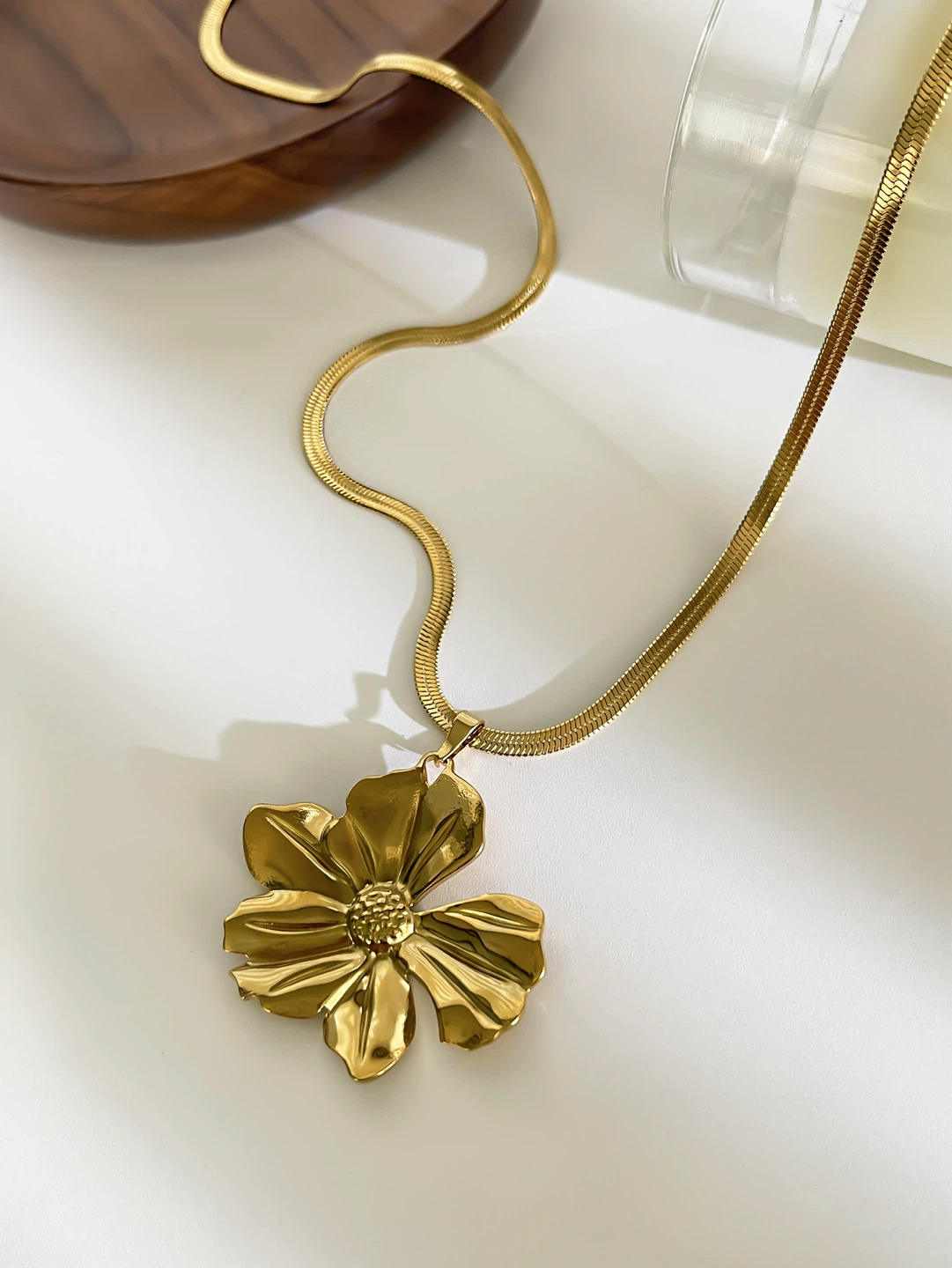 18K Gold Plated Golden Bloom Necklace - photo 3