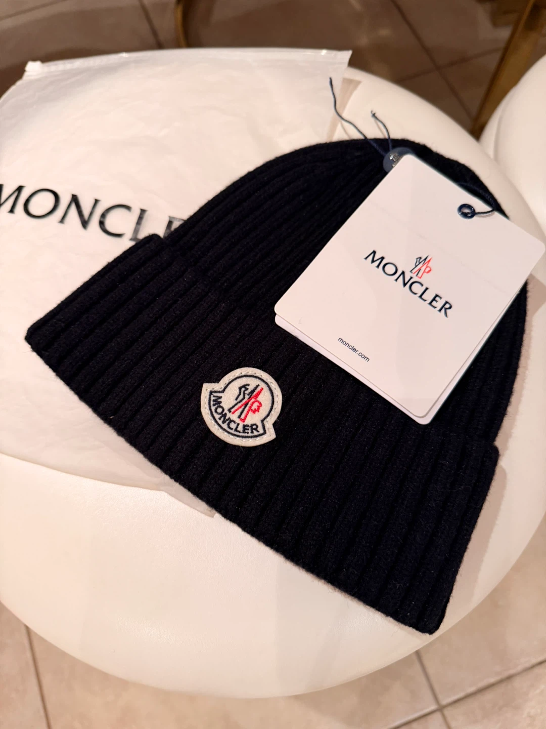 Moncler Black Beanie Hat Authentic 🥕