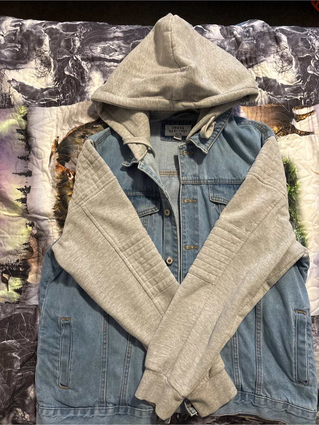 Urban Heritage Denim Jacket with Hoodie XL/TG