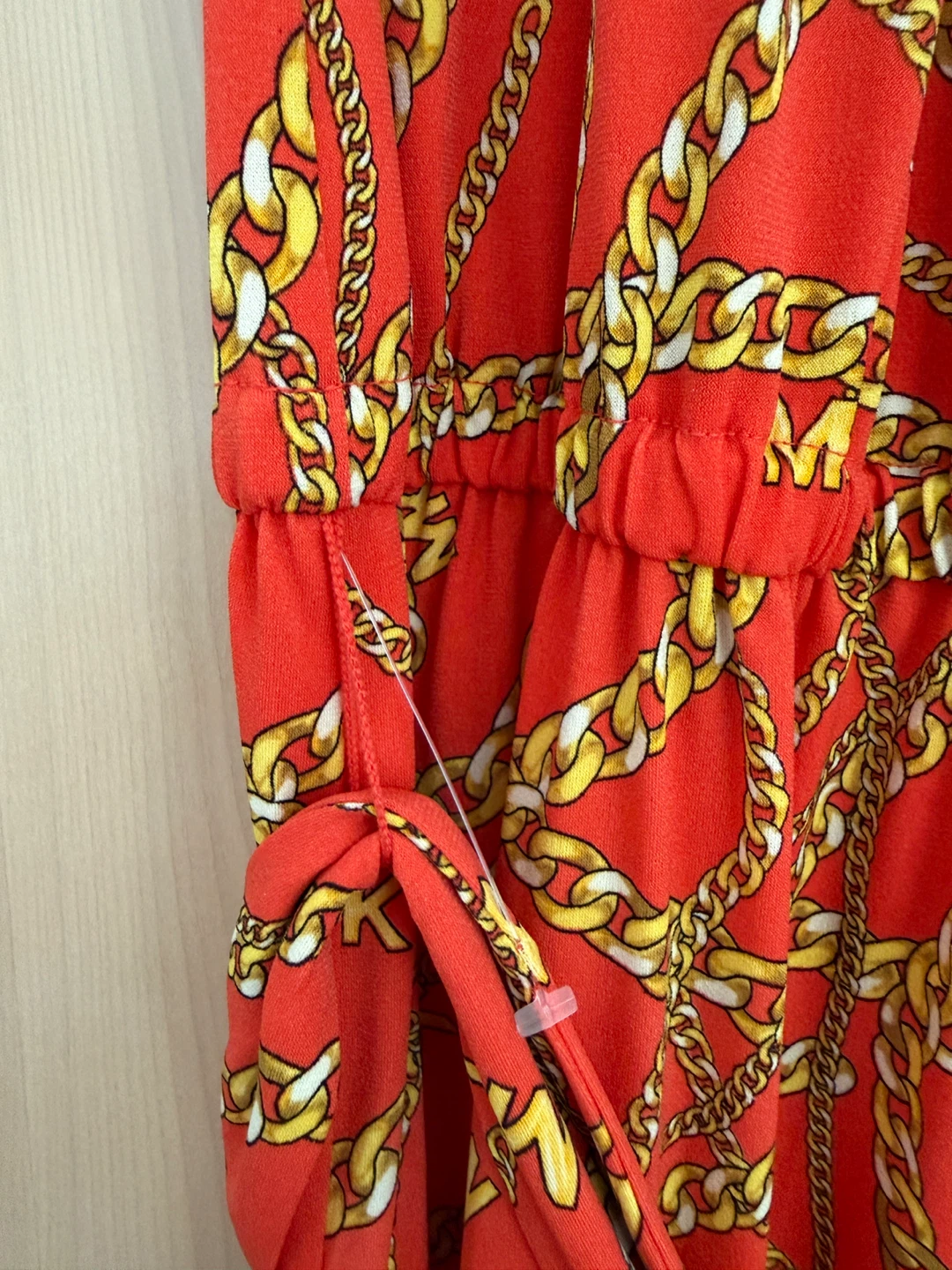 Michael Kors Red Chain Print Halter Dress - Size M - photo 3