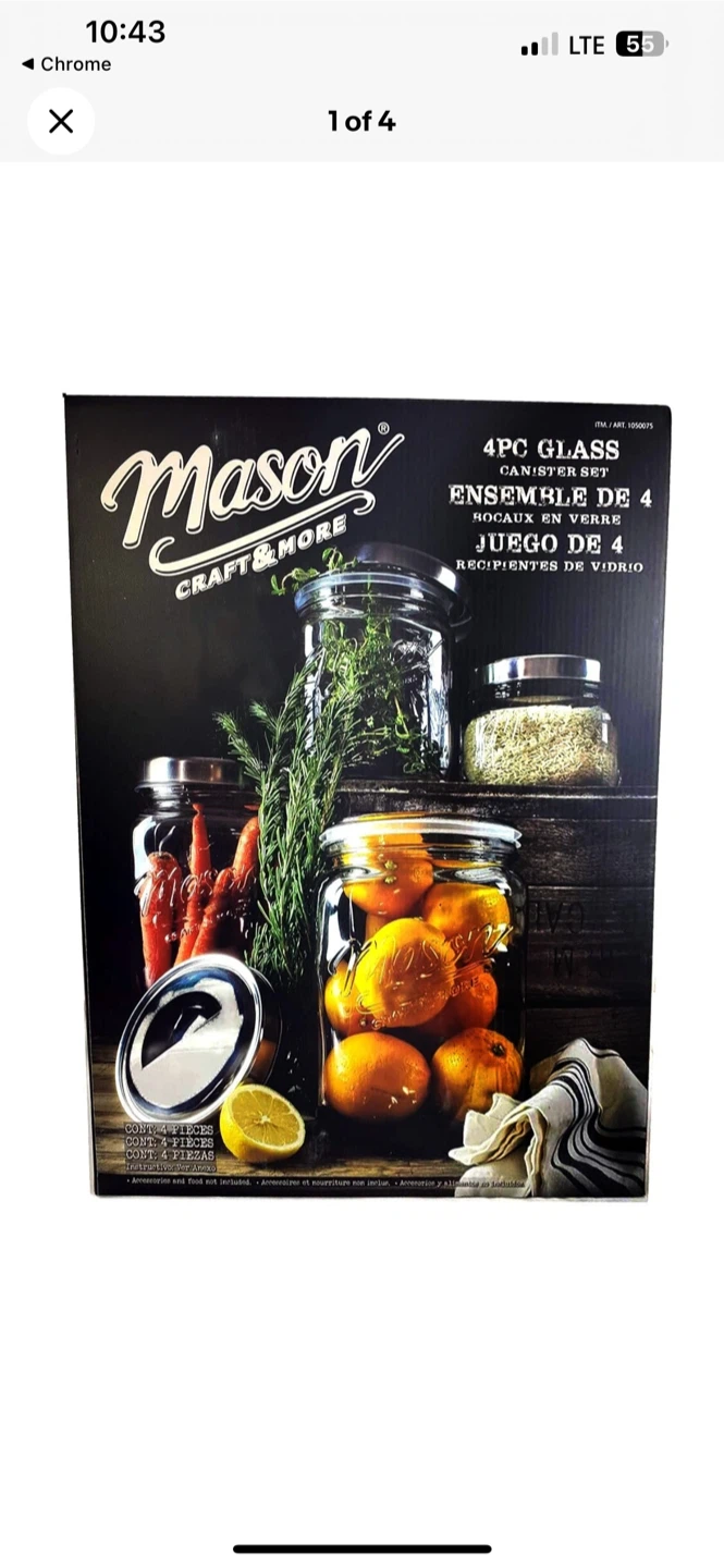 Mason Craft & More 4-Piece Glass Canister Set - photo 3