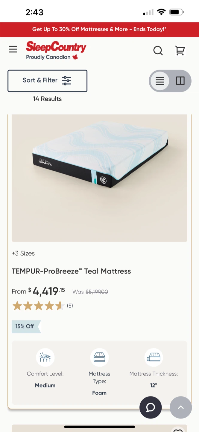 TEMPUR-ProBreeze Teal Mattress - photo 4