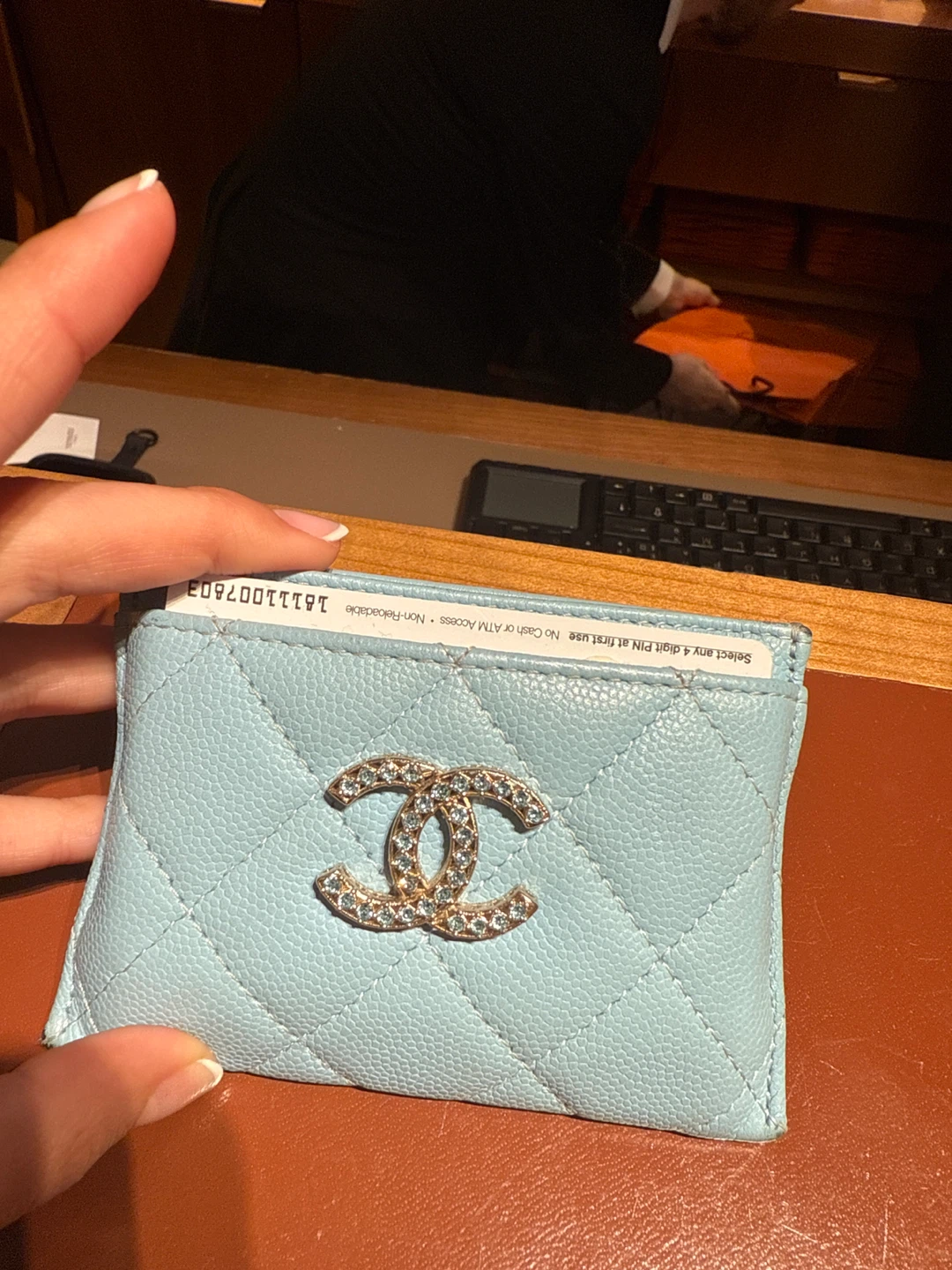 Chanel Light Blue Card Holder