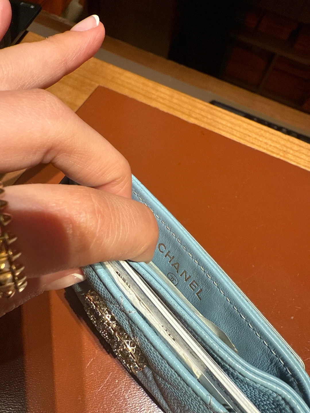 Chanel Light Blue Card Holder - photo 3