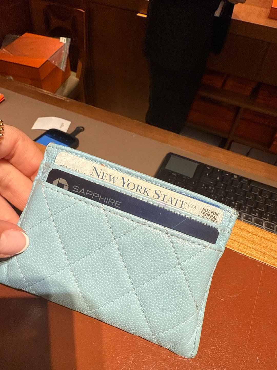 Chanel Light Blue Card Holder - photo 2