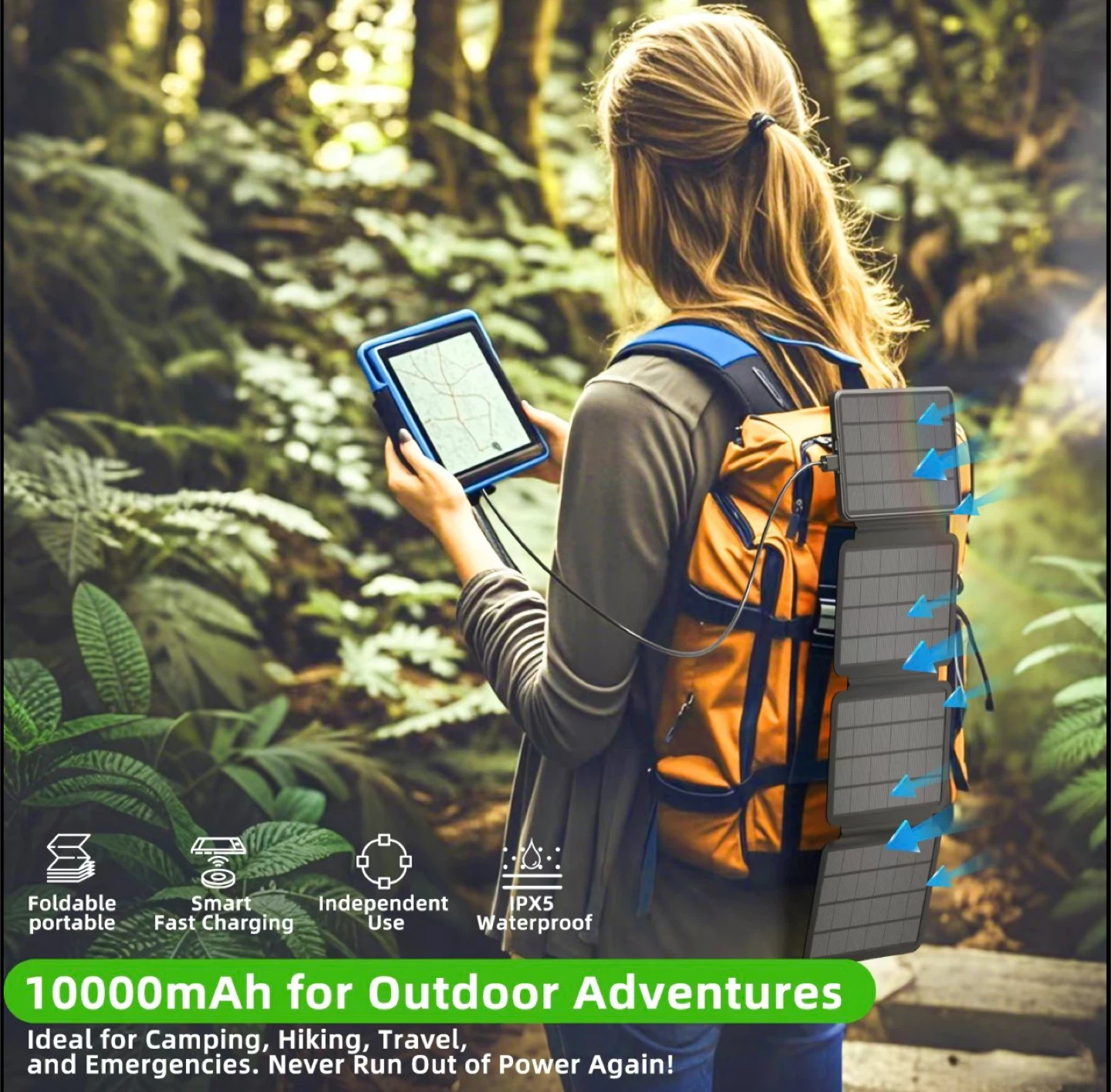 Foldable Solar Charger 10000mAh Power Bank - photo 5