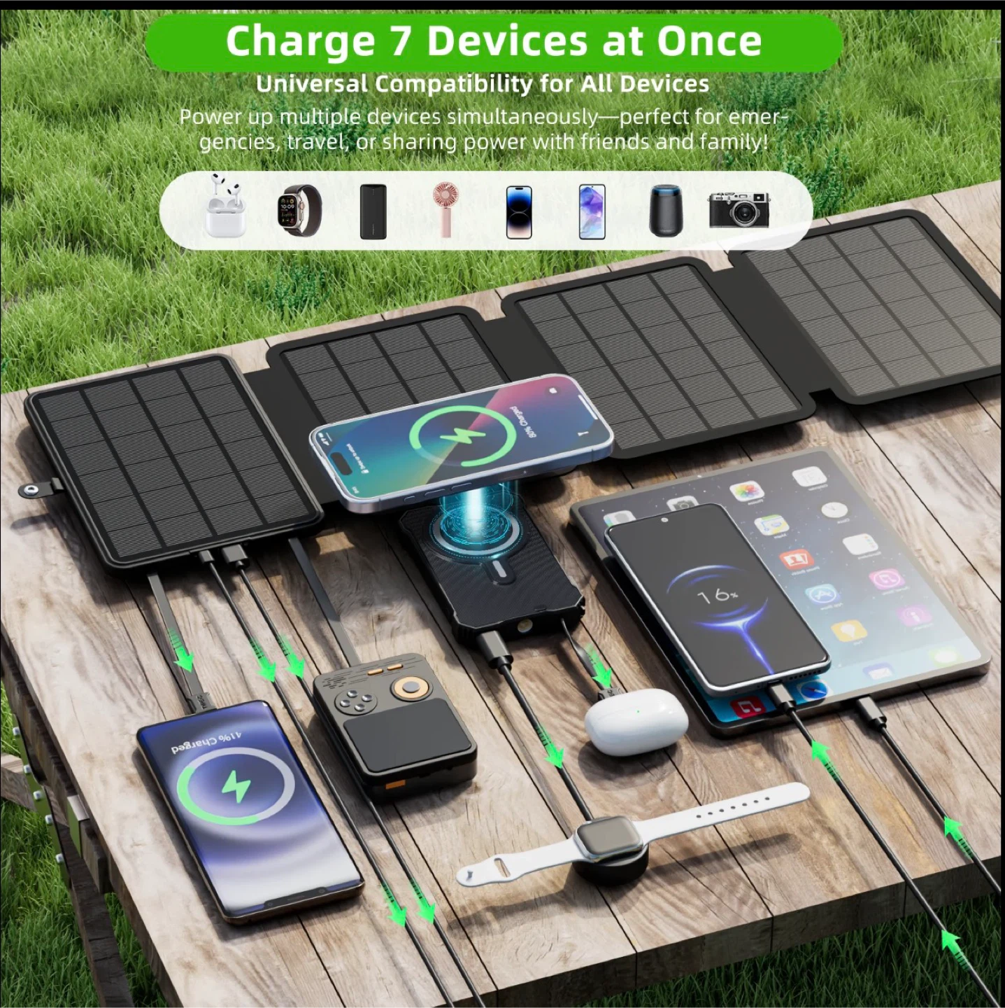 Foldable Solar Charger 10000mAh Power Bank - photo 3