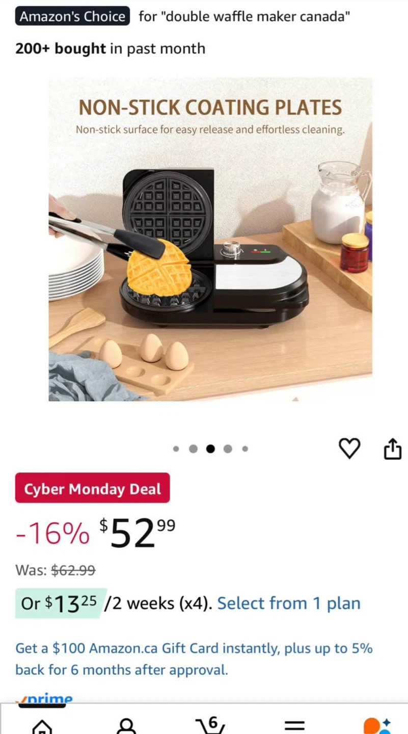 Double Waffle Maker - Non-Stick Plates