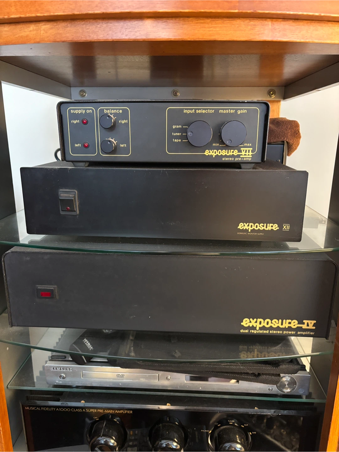 Exposure VII, XII, IV Stereo Pre-Amp and Power Amplifiers