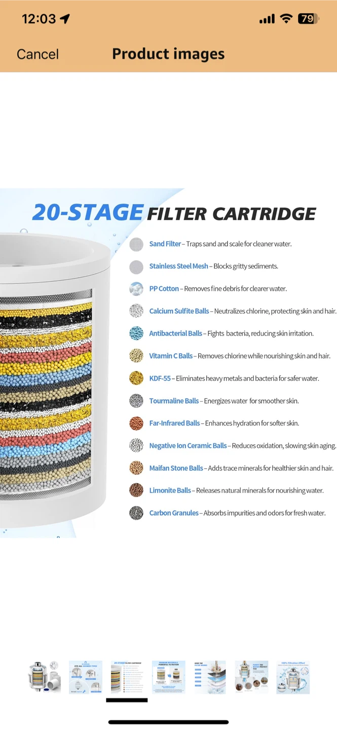 Shower Head Filter with 3 Cartridges - photo 4
