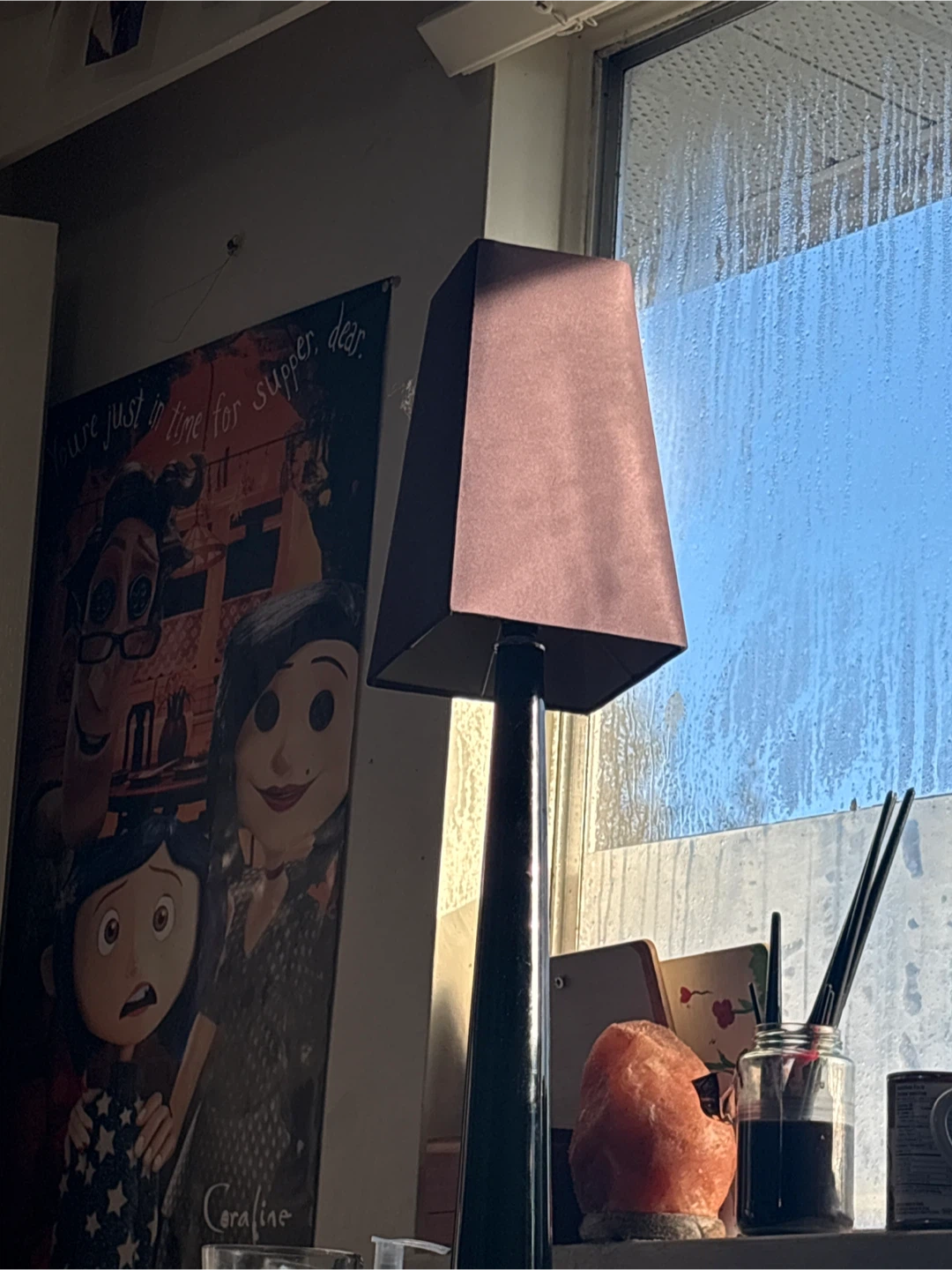 Table Lamp with Black Shade