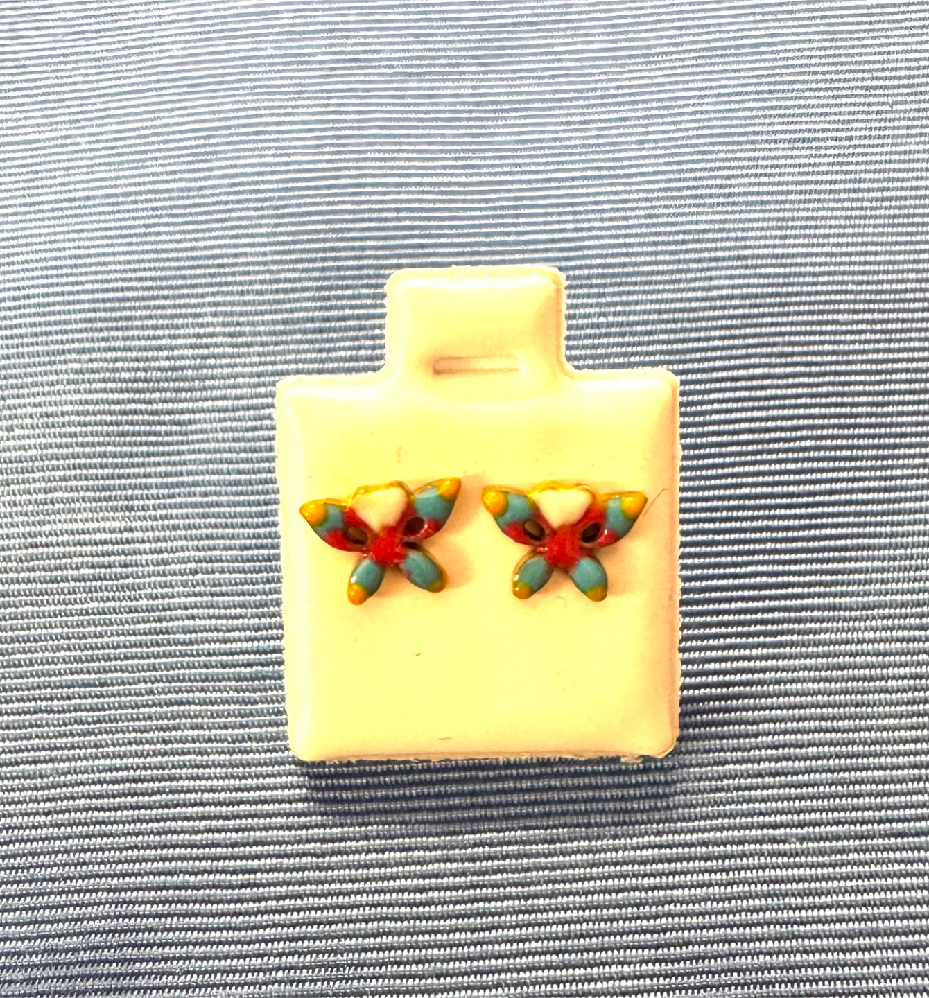 NEW!! Butterfly Stud Earrings - Handmade Enameled - photo 3