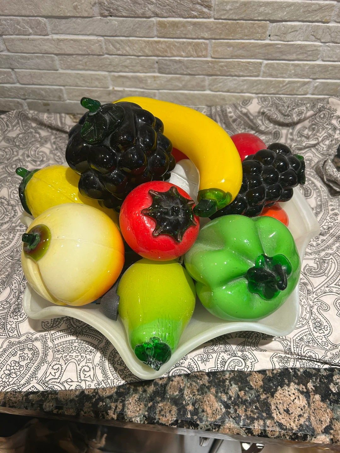 Decorative Glass Fruit Bowl