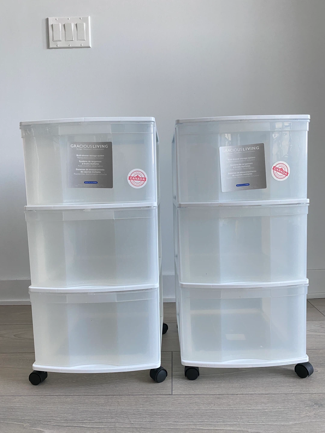Premium Quality Big Stackable Transparent Drawers On Wheels