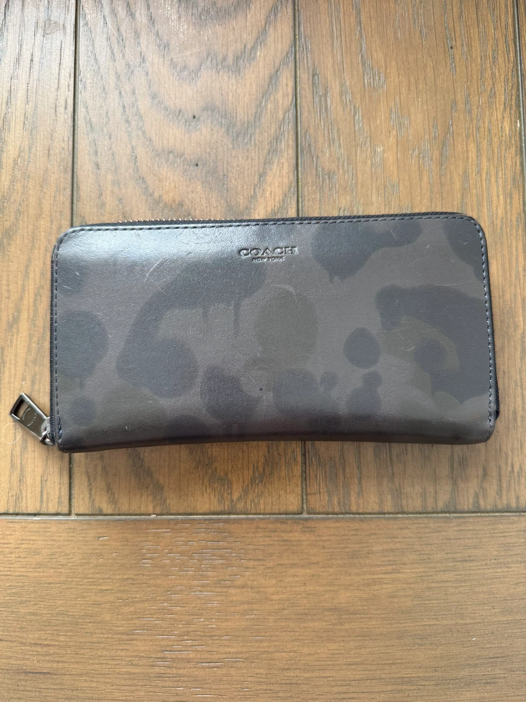 Coach Camo Print Zip Around Wallet
