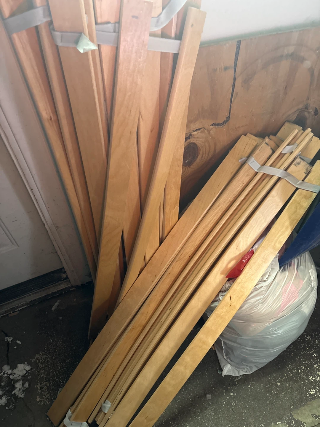 2 sets of wooden slates for twin beds