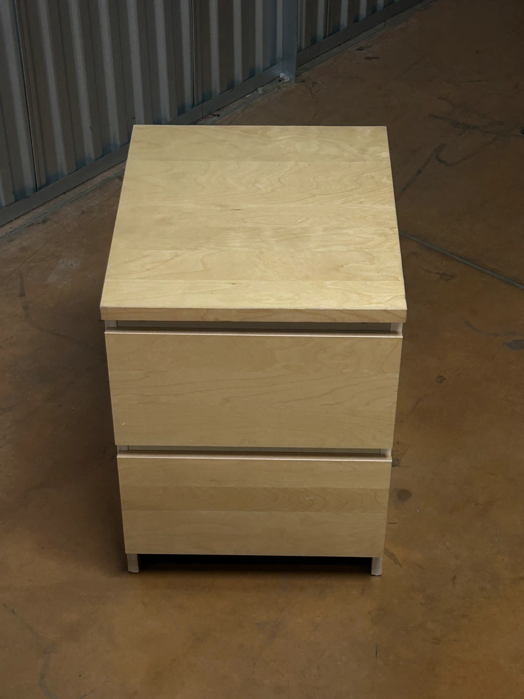 Wooden 2-Drawer Bedside Table
