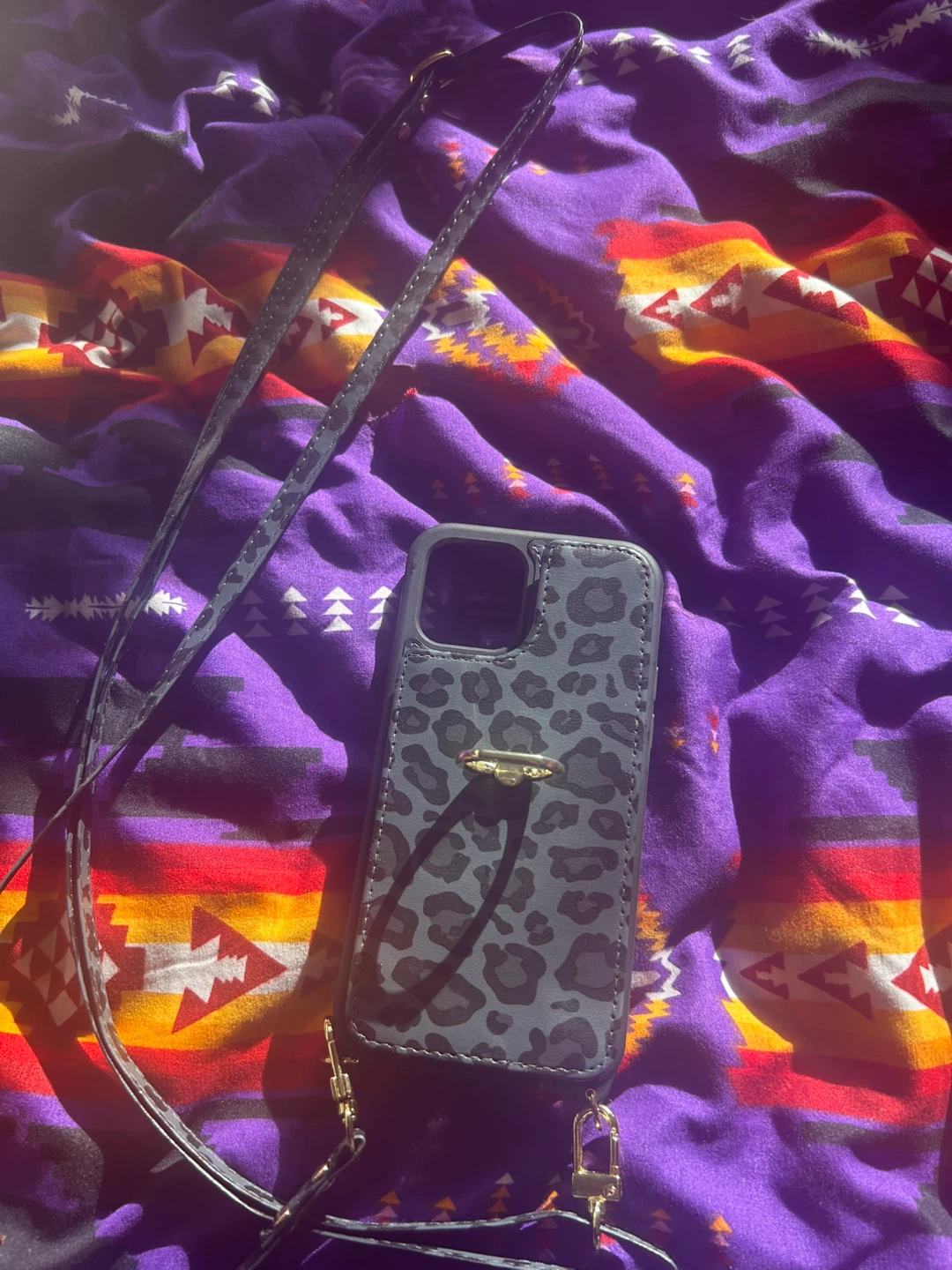 Leopard iPhone Case with Strap