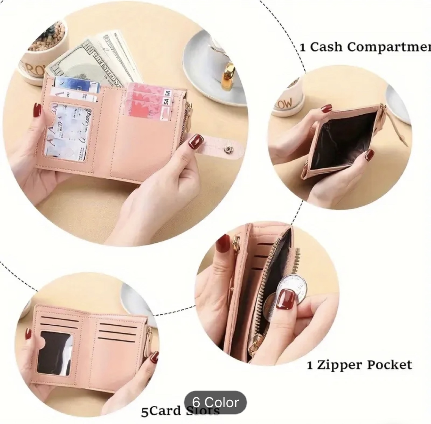 Brand New-Cute Bi-Fold Wallet - Red - photo 5