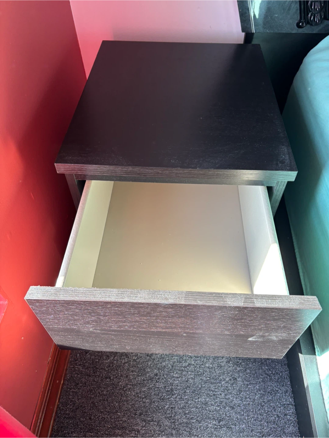 Black 2-Drawer Nightstand - photo 3