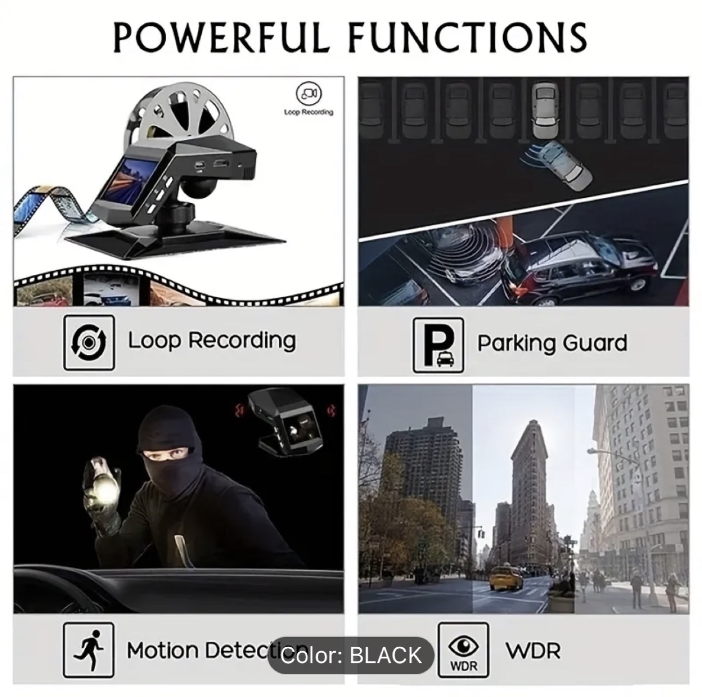 Brand New-Full HD 1080P Car DVR Dash Cam - Black - photo 3