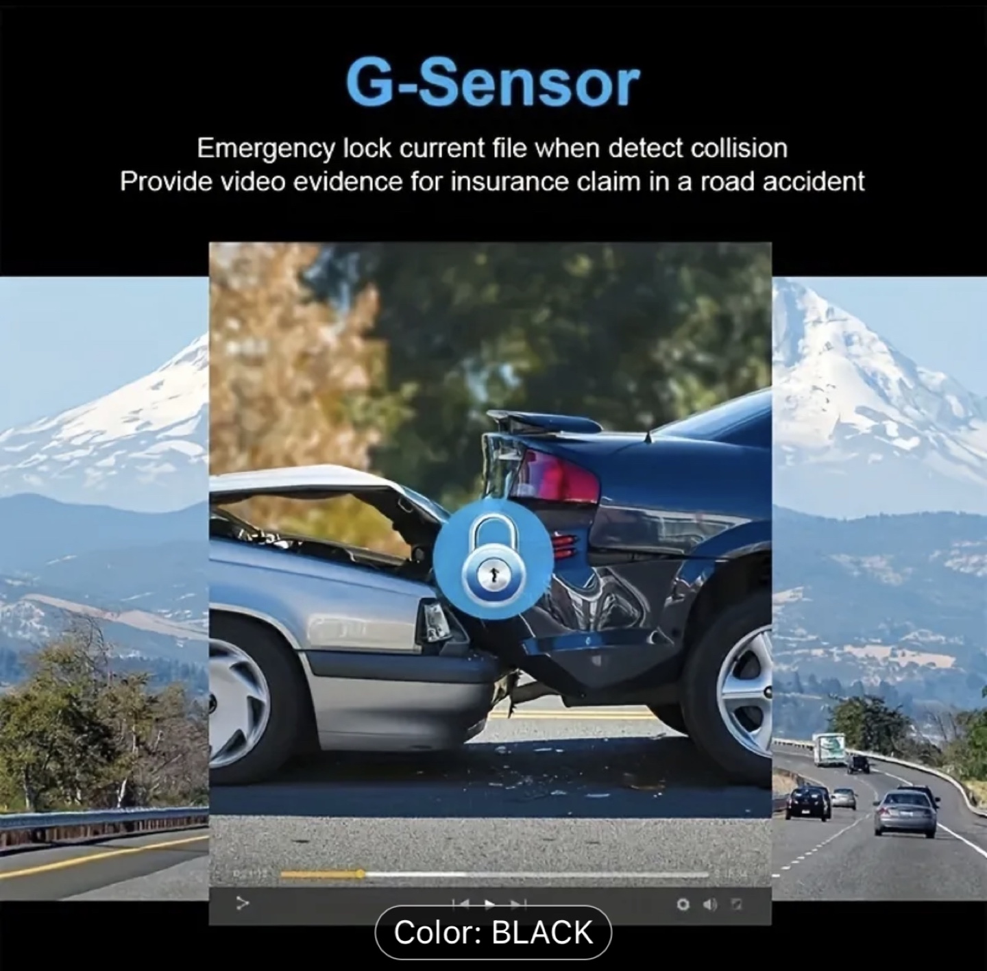 Brand New-Full HD 1080P Car DVR Dash Cam - Black - photo 5