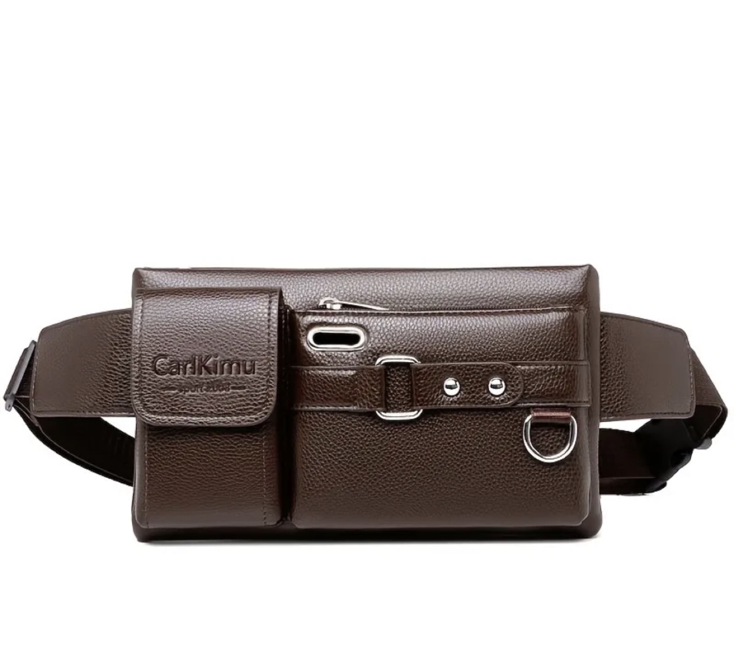 Brand New-CarlKimu Brown Leather Waist Bag - photo 3