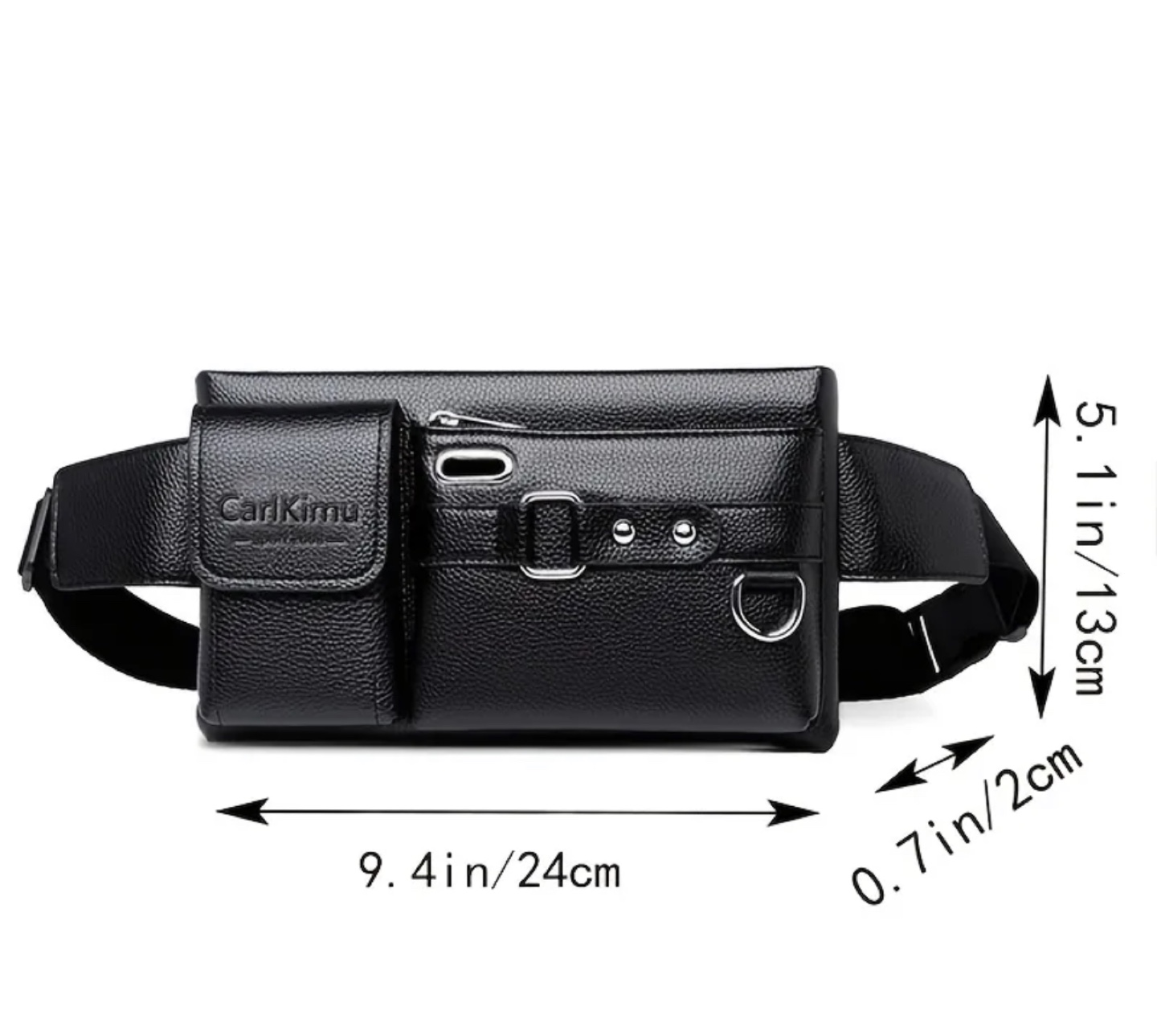 Brand New-CarlKimu Brown Leather Waist Bag - photo 5