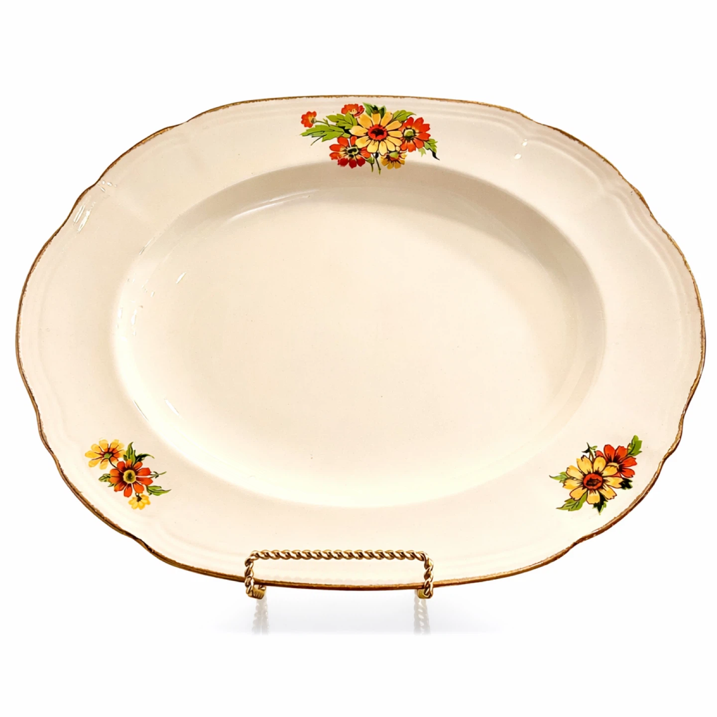 Alfred Meakin England Floral Gold Rim Oval Platter 14.5” - photo 2