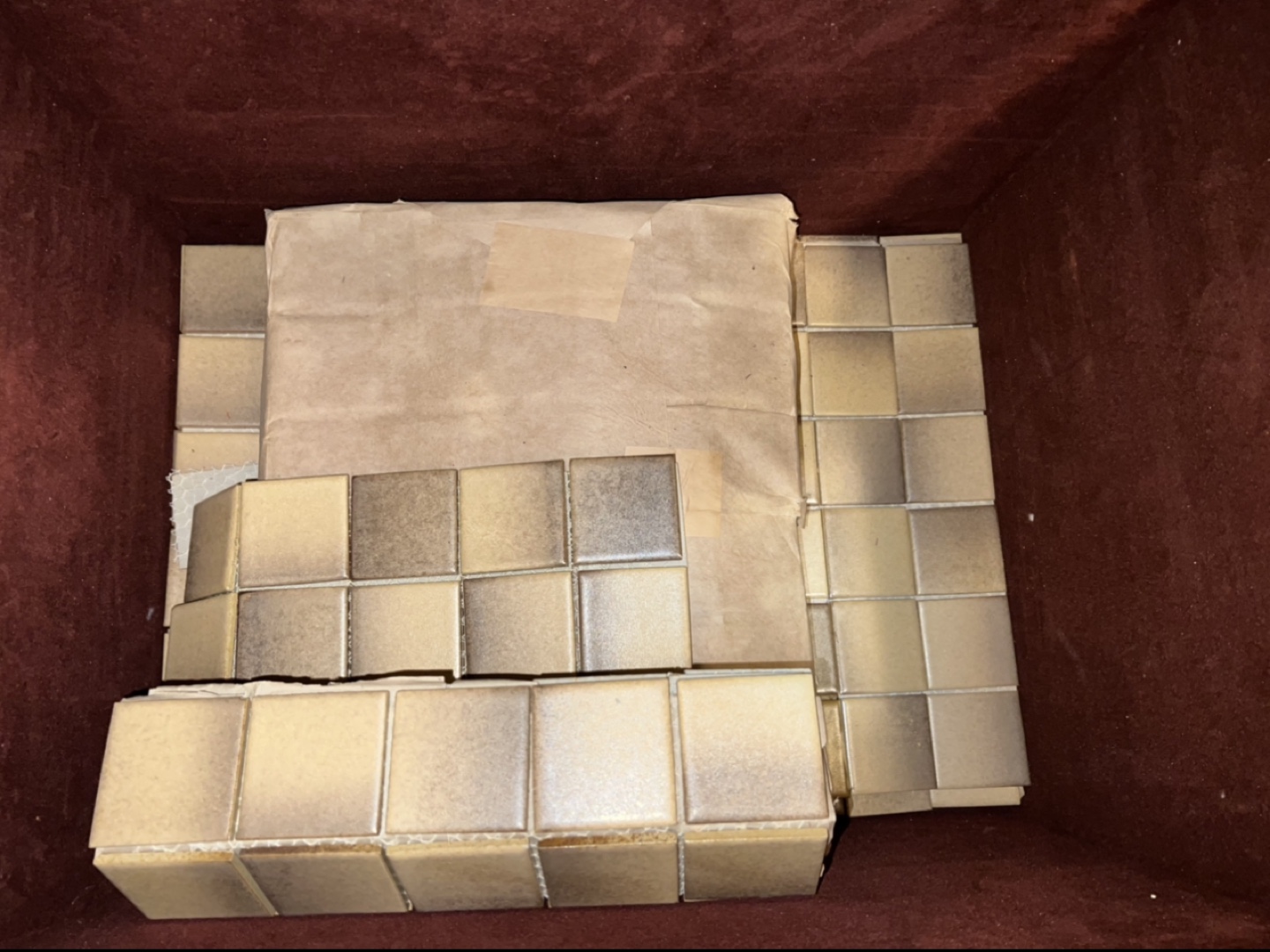 Box of Ceramic Tiles/Backsplash - Beige/Brown-Brand New