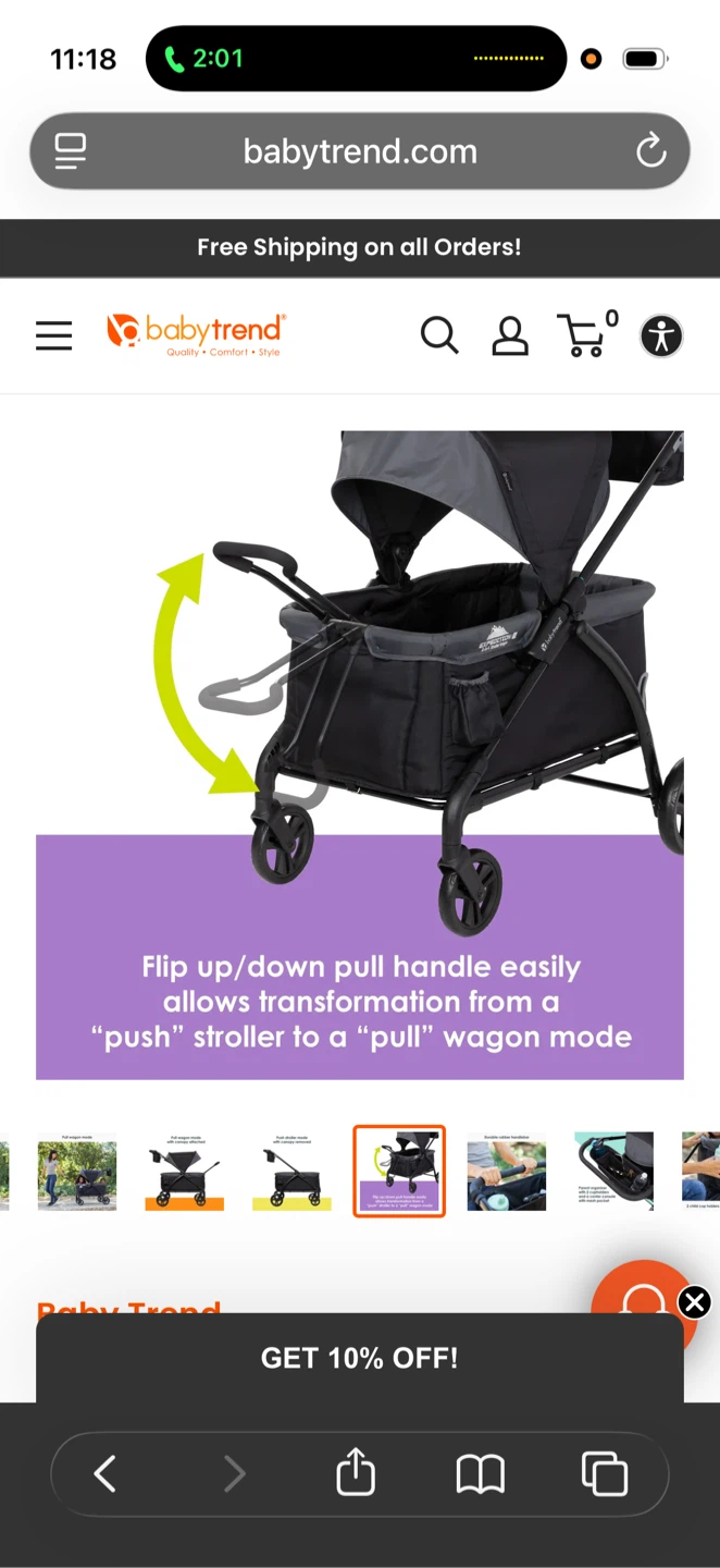 Baby Trend Tour 2-in-1 Gray Stroller Wagon - photo 4