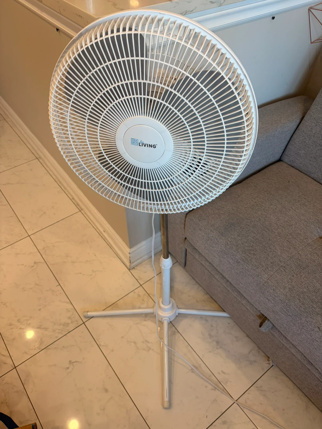 For Living White Stand Fan