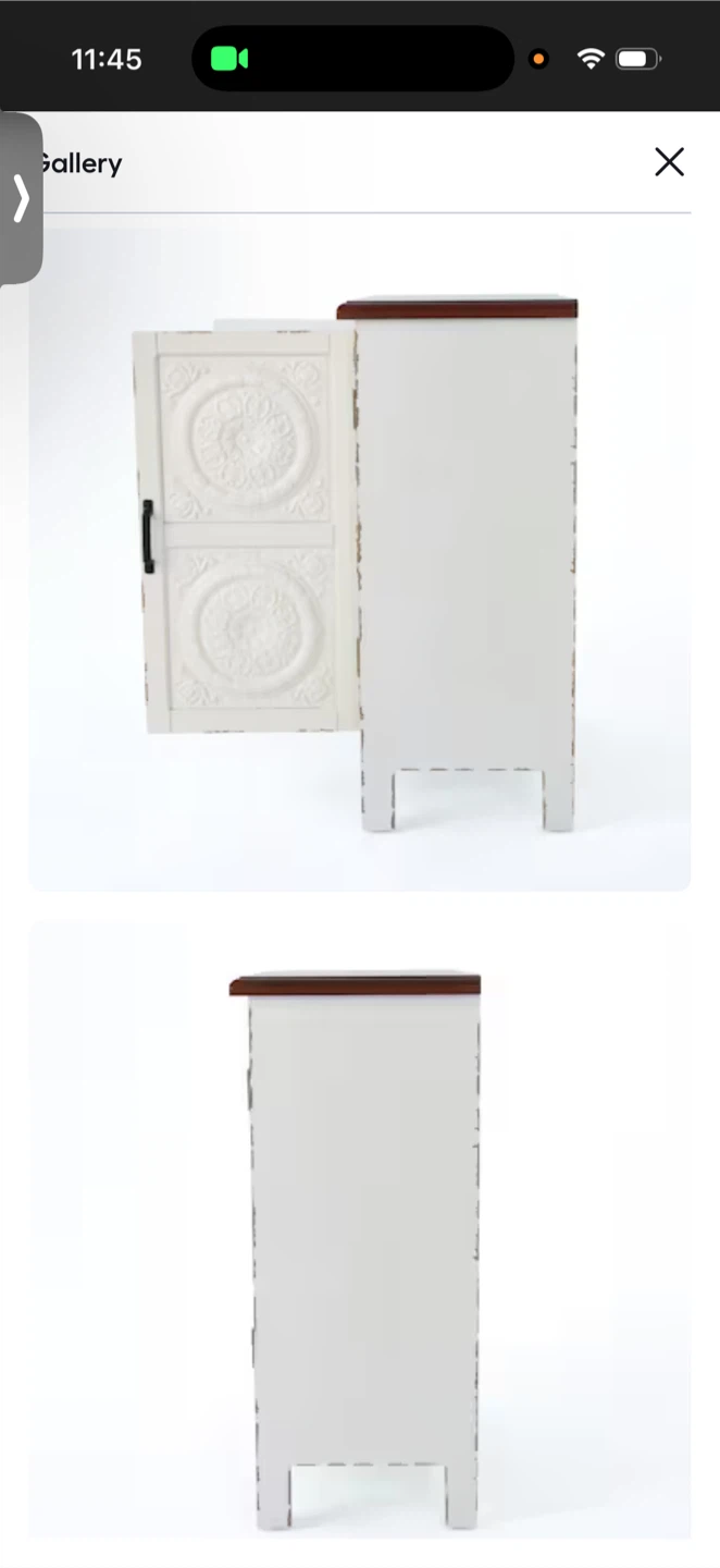 White Accent Cabinet with Dark Wood Top - photo 5
