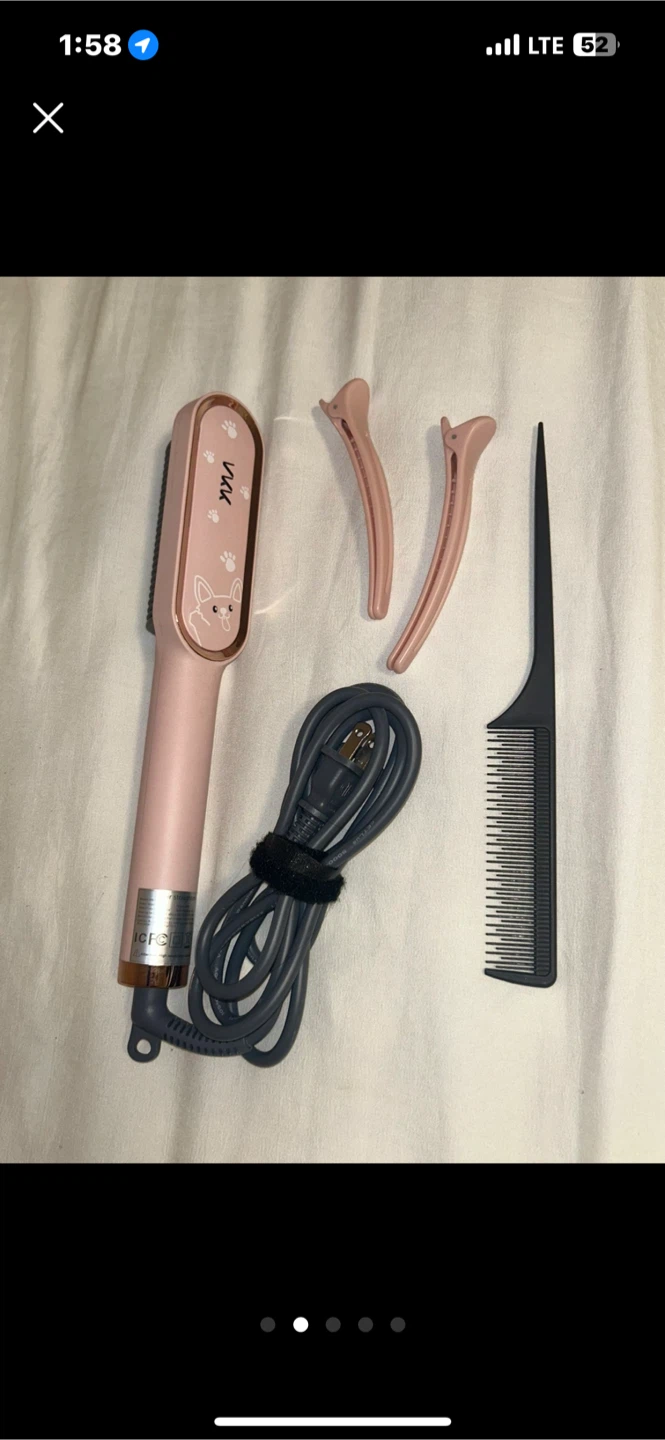 VKK Hair Straightener Brush Pink - photo 2