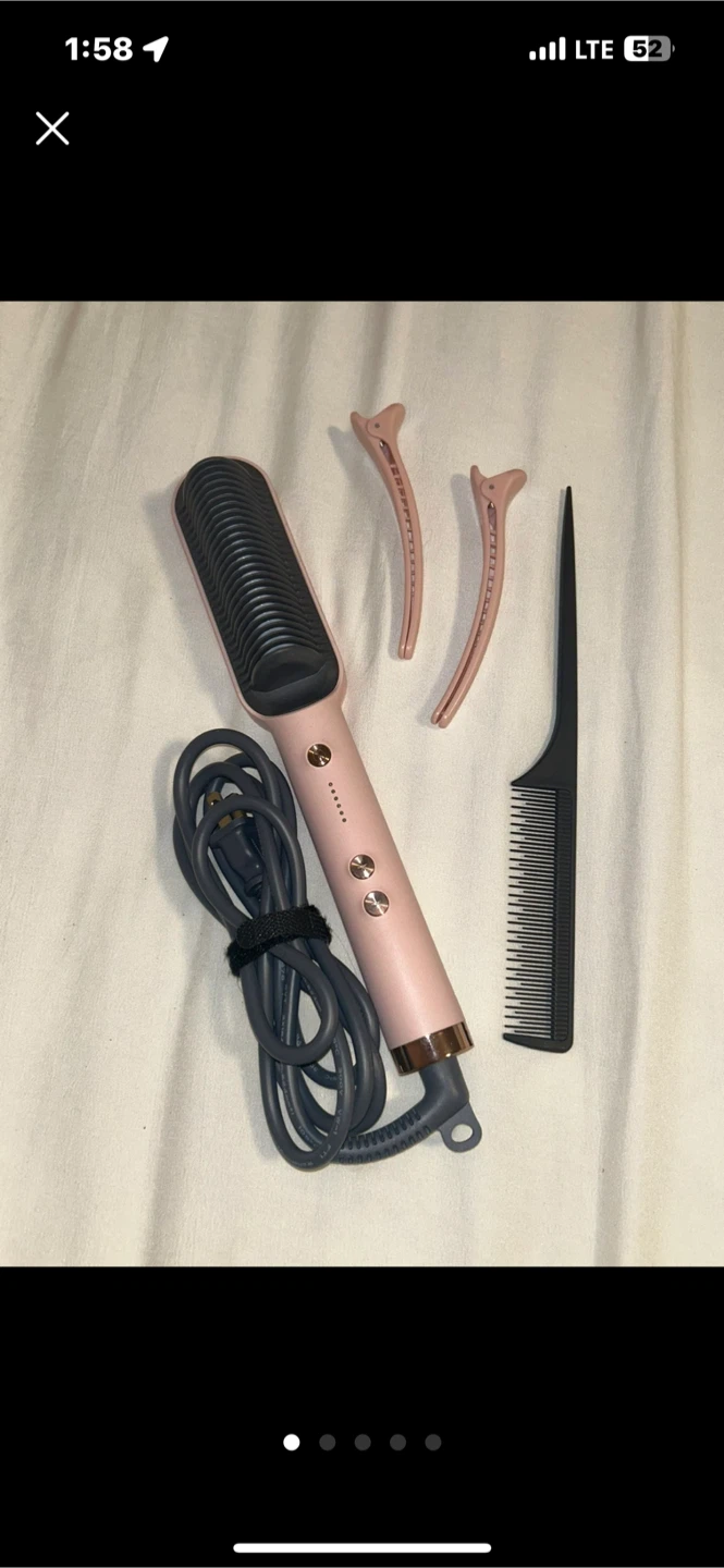 VKK Hair Straightener Brush Pink