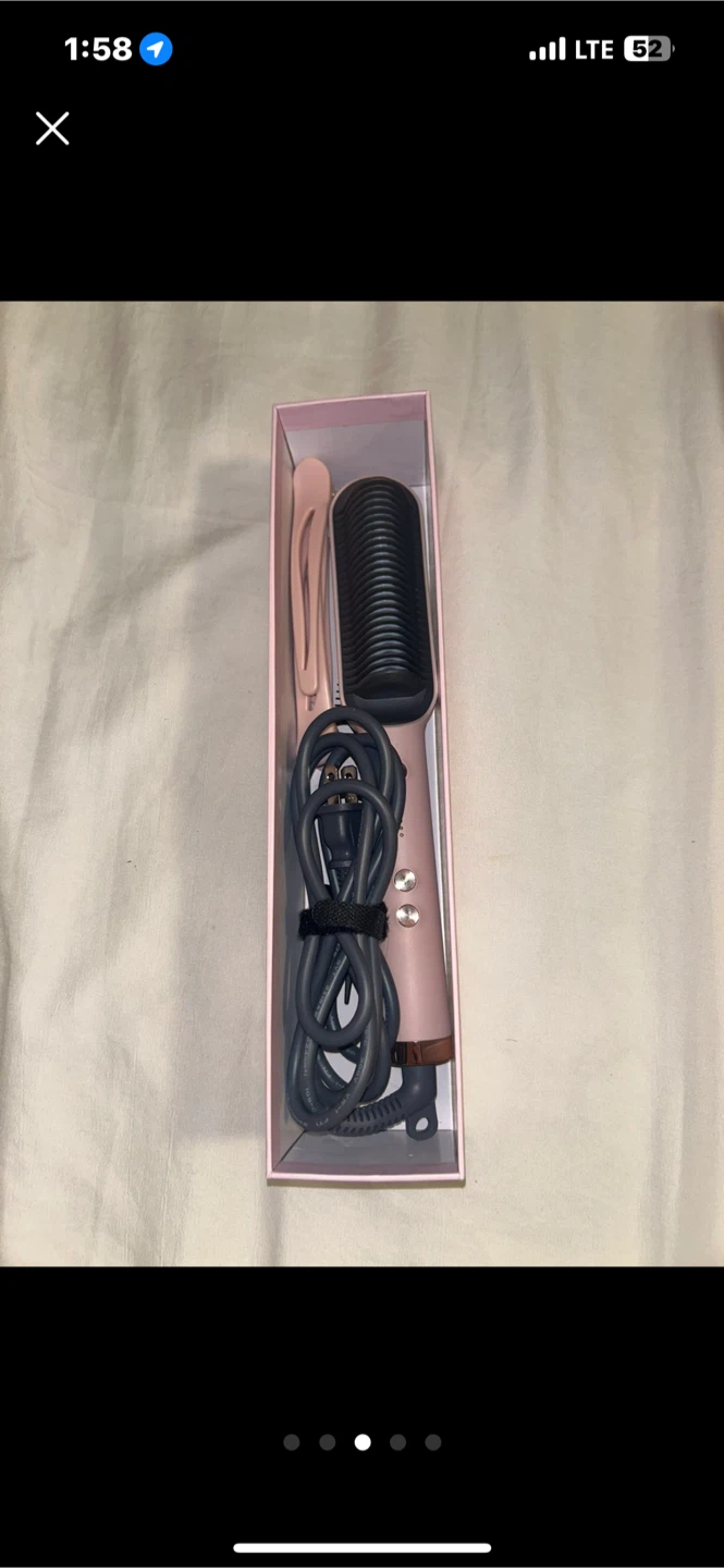 VKK Hair Straightener Brush Pink - photo 3