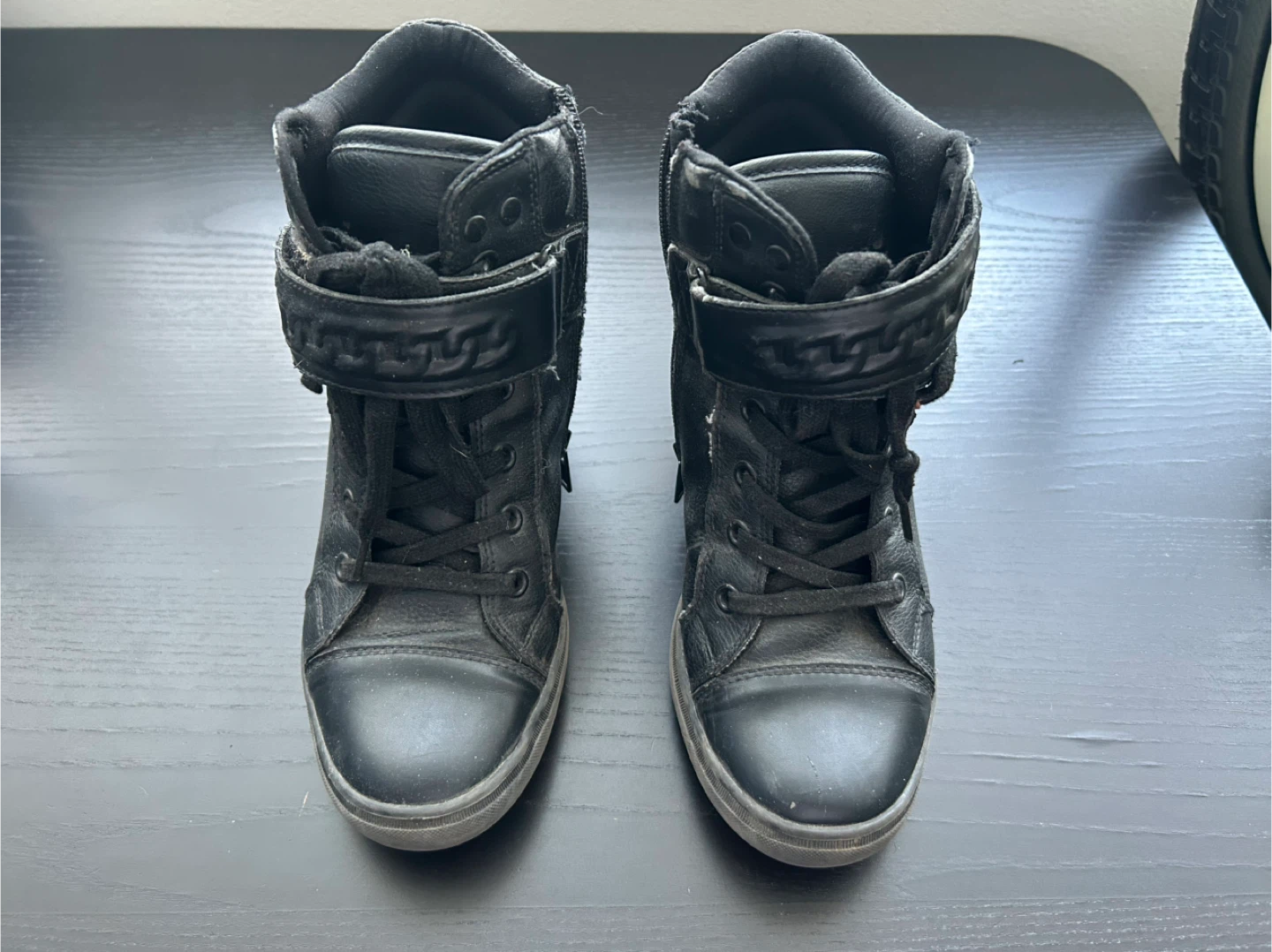 Black Wedge Sneakers