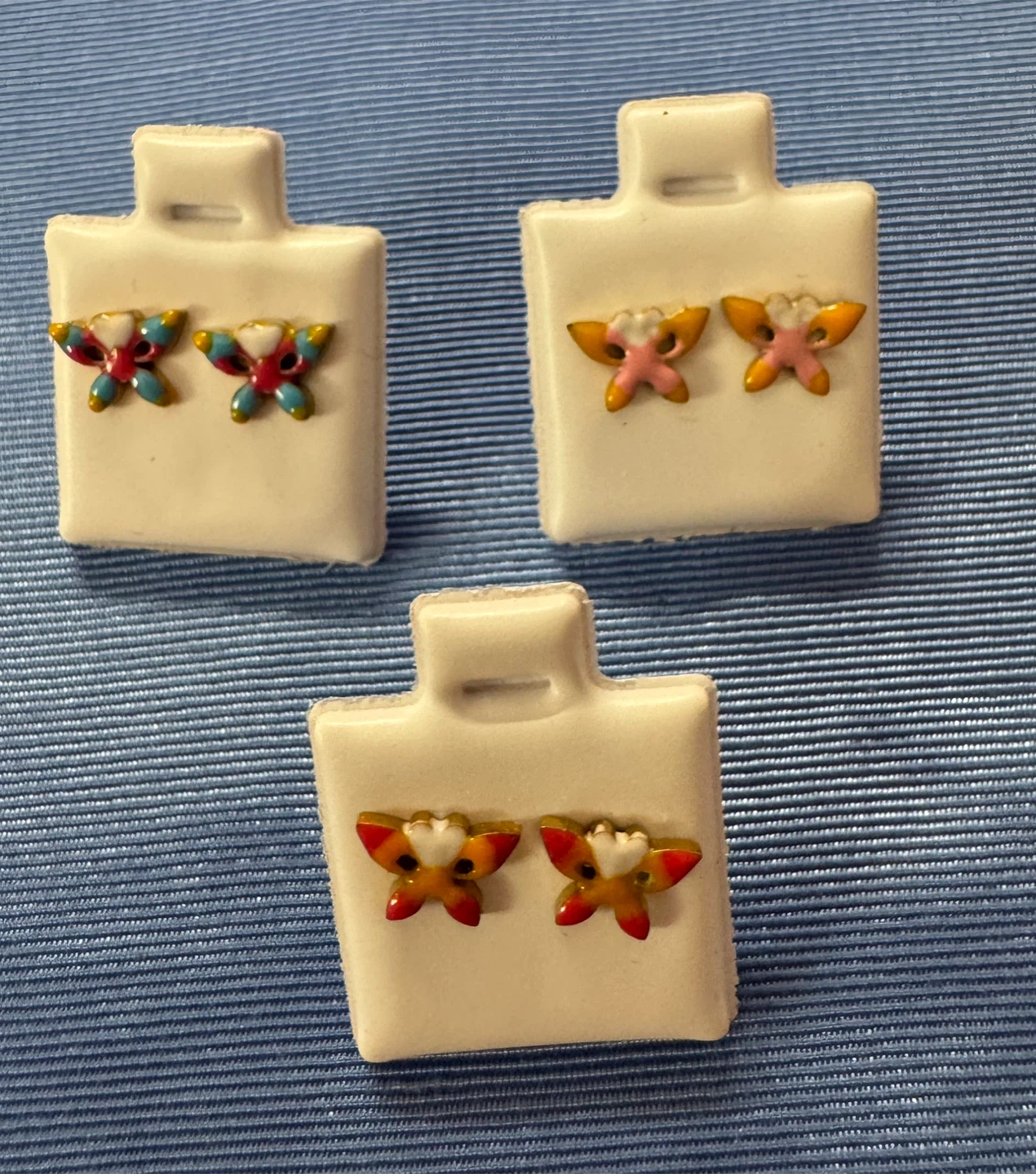 NEW!! Butterfly Stud Earrings - Handmade Enameled